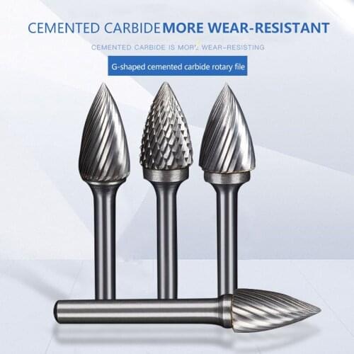 G-Type Cemented Carbide Rotary File Tungsten Steel Milling Cutter Metal Electric Grinding Head 6mm