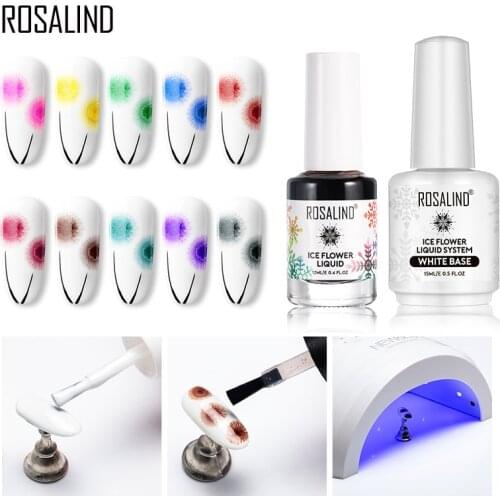 ROSALIND Nail Gel Polish Lacquer For Manicure Hybrid Varnishes Soak Off Ice Flower Nail Primer Blooming Semi Permanent Nail Art