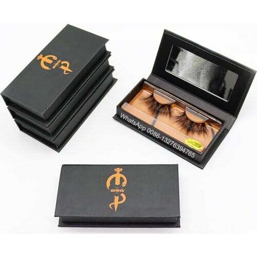 Custom Lashbox Packaging Box 100% Real Mink Eyelashes With Case Wholesale Private Label Eye Lashes Lash Package With Mirror