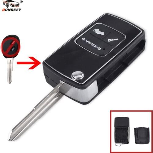Dandkey 2 Buttons Modified Filp Folding Key Shell For Chevrolet Lova Epica Spark Avoe With Right Blade Fob Replacement