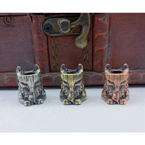 Brass Egyptian Patron Saint Foxes Knife Pendants EDC Outdoor Products DIY Paracord Beads Copper Umbrella Rope Hangings Keyrings