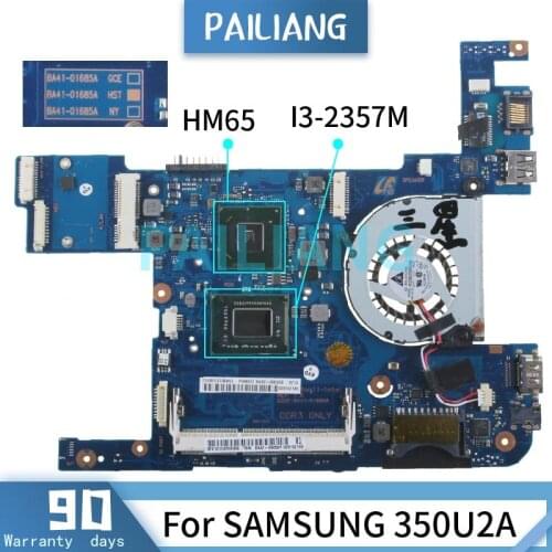 PAILIANG Laptop motherboard For SAMSUNG 350U2A I3-2357M Mainboard BA92-08656A BA41-01685A SR0BJ HM65 DDR3 tesed