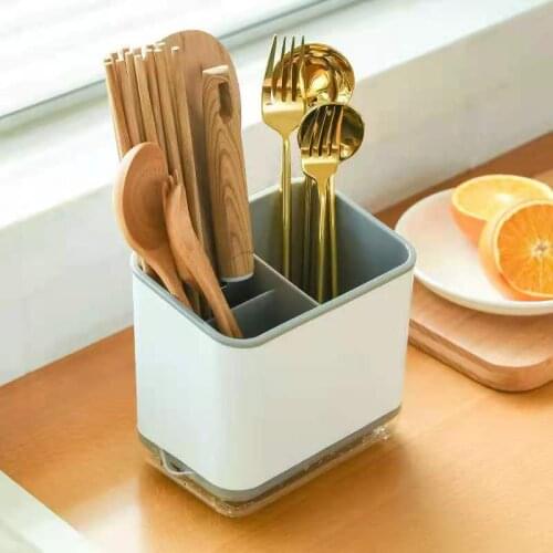 Multifunctional Spoon Fork Chopstick Storage Holder Box Double Layer Cutlery Drain Rack Organizer Racks for Kitchen