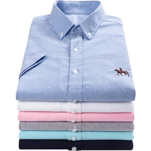 DAVYDAISY 2020 New Arrival Man Shirt 5XL 6XL Men Summer 100% Cotton Short Sleeved Fashion Causal Shirt Brand Men Clothes DS337