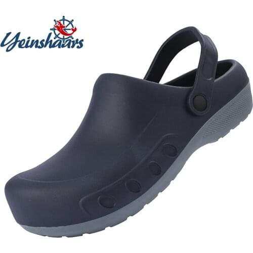 Hotel Kitchen Clogs Non-slip Chef Shoes Casual Flat Work Shoes Breathable Resistant Kitchen Cook Working Shoes Size Plus 40-46