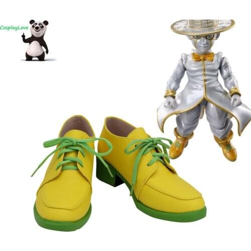 JojoS Bizarre Adventure :Unbreakble Diamond Rohan Kishibe Heaven' Door Yellow Cosplay Shoes Long Boots Custom Made CosplayLove