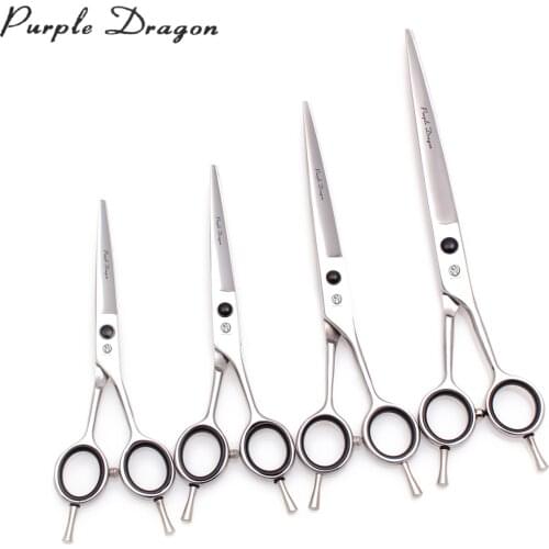 Barber Haircut Shears Purple Dragon 5.5" 6" 7" 8" Japanese Steel Hair Cutting Scissors Professional 1027# Detachable Finger Rest