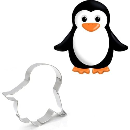 Penguin Cookie Cutter Stainless Steel Biscuit Cut Mold Baking Fruit Cut Cake Mold Embossing Printing Die