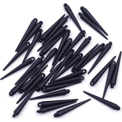 Pendants Spike Tear Rivet Punk Studs Spikes Earring Acrylic Cone Black For Charms Bracelets Jewelry DIY Findings 34mm