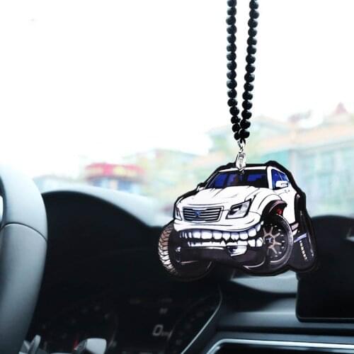 Car interior rearview mirror hanging Accessories Double sided wood wheel hub Car Auto Rear view Mirror Pendant non-smoking