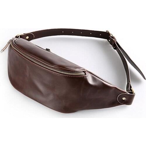 2020 New Men Retro Genuine Leather Waist Packs Cowhide Fashion Pack with Phone Coin Purse Shoulder Bags Convenient Messenger Bag