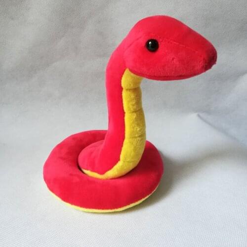 Real life toy red snake plush toy about 17x12cm soft doll birthday gift w0288