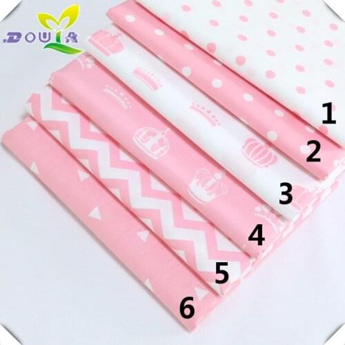 Pink princess bed all cotton cloth cartoon printing cloth crown triangular pure cotton fabric