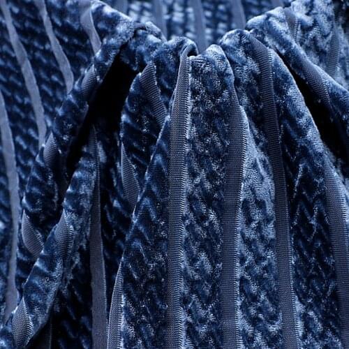 Velvet Fabric Dress Cut Pile Stripe Crepe Luxury Soft Stretchy Home Textile