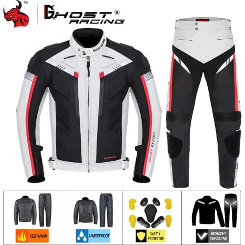 Waterproof Motorcycle Jacket+Pants Off-Road Racing Motocross Riding Jacket Suit Men Windproof Touring Moto Coat Protective Gear