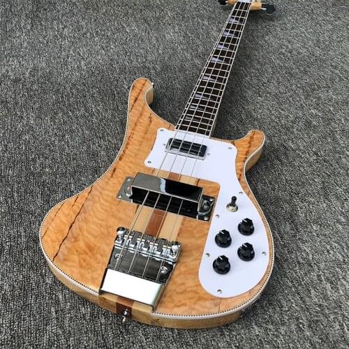 High-quality 4003 4-string bass, neck through the body, map maple veneer, postage