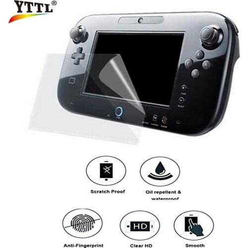 YTTL 2017 10pcs/lot Clear LCD Screen Protector Film Guard For Nintend WII U WIIU Gamepad Game pad
