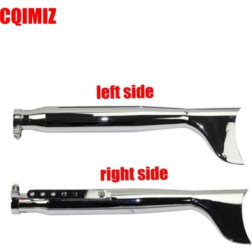 1 Pair Universal 21'' Chrome Fish Tail Motorcycle Exhaust Muffler For Harley Chopper Bobber Cafe Racer Vintage Silencer