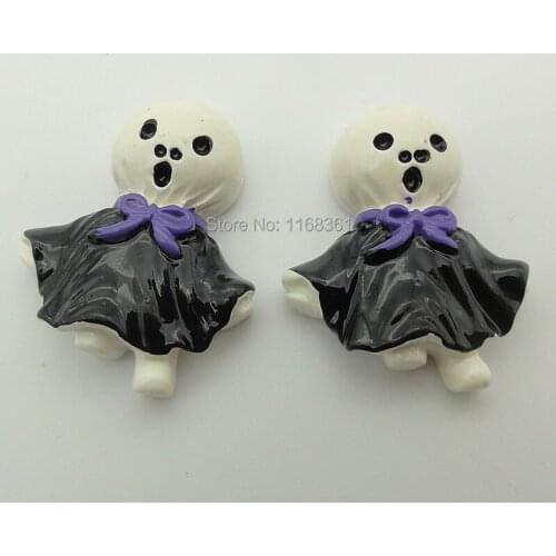 1pcs/lot Halloween resin flat back simulation Zombie black skull baby 29mm Embellishment DIY Phone Decoration C113-9