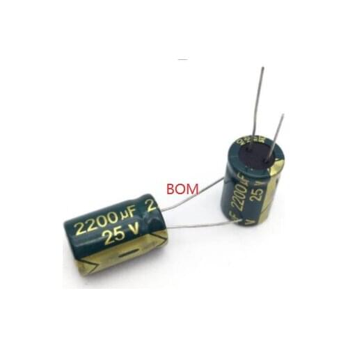10PCS 25V 2200UF 13*20 13x20mm high frequency low impedance aluminum electrolytic capacitor 2200uf 25v