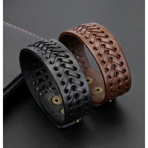 2019 New Weaving Genuine Leather Wing Bracelet Men Multilayer Bracelet Punk Guitar Wrap Bracelets for Women Vintage Jewelry Gift