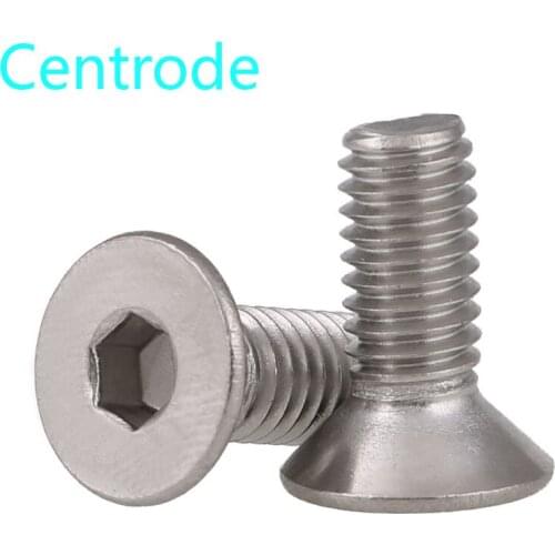316 Stainless Steel Countersunk Hexagonal Screw Bolts KM M3M4M5M6 DIN7991 Flat Head Hexagonal Screw Bolts 10PCS