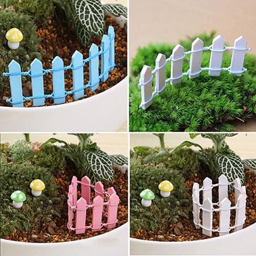 New 5 Pcs Mini Lovely Wooden Fence Garden Ornament Plant Pots Fairy Scenery Decor