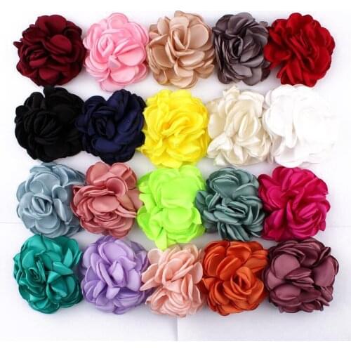 50pcs/lot 8CM 20 Colors Newborn Vintage Soft Artificial Fabric Flowers For Headbands Chic Hair Flowers For Children Accessories