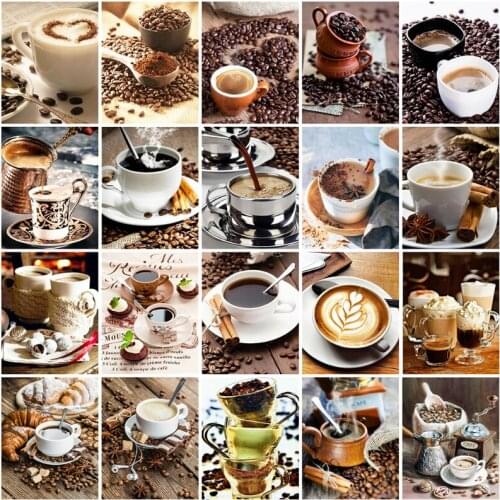 5D Diamond Mosaic Full Coffee Cup Pictures of Diamond Painting Landscape Diamond Embroidery Cross Stitch Kits Home Decor