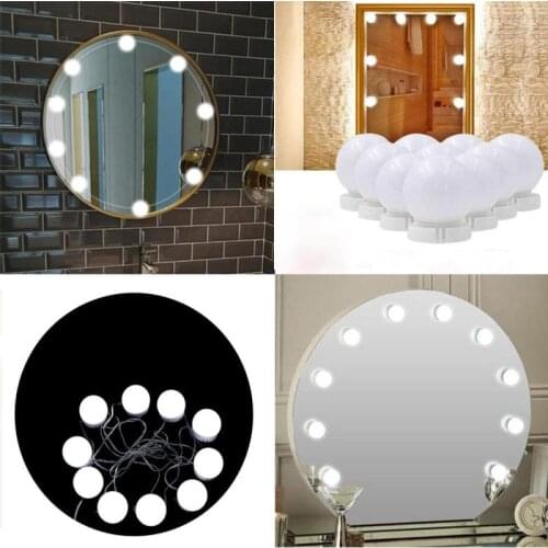 5V LED Makeup Mirror Light Bulb Makeup Vanity Lights USB Wall Lamp 6/10/14pcs Light Bulbs Dimmable Dressing Table Mirror Lamp