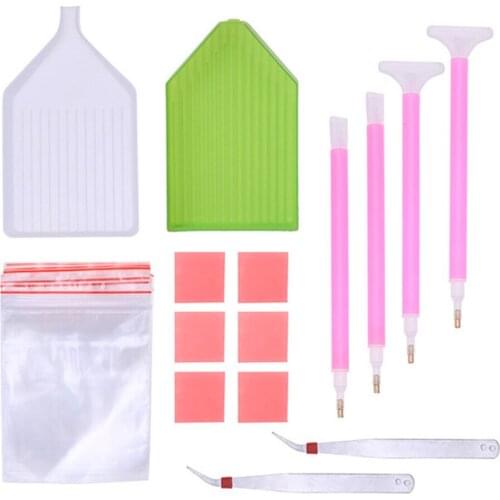 DIY Diamond Painting Accessories 5D Diamond Painting Cross Stitch Embroidery Pen Tools Set Mosaic Glue Pen Kit Tweezers