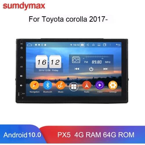 9" touch screen android 10 car multimedia player for toyota corolla 2017 with px5 TDA7851 octa core 4g ram 64g rom wifi DSP