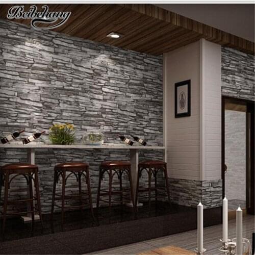 Beibehang High-end stone imitation stone stone wall paper retro personality brick Chinese style living room wallpaper backgroun