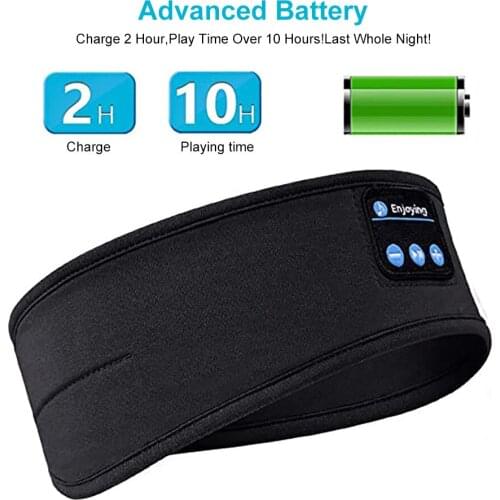 Wireless Bluetooth 5.0 Earphone Sleep Mask Sport Headband Soft Headphone Sleeping Headset For Listenting Music For Dropship