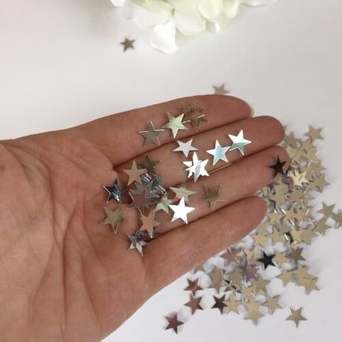 10mm Silver Stars LARGE MIXED Packet Table Confetti Wedding Party Table Decoration