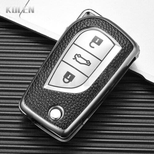 TPU Leather Type Car Key Case Cover Fob For Toyota Auris Reiz Corolla RAV4 Avensis Yaris Aygo TC IM Hilux Protector Accessories