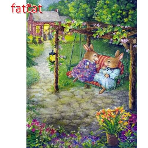 FATCAT Rabbit garden 5d diy diamond painting kits full square round drill diamond embroidery sale wall decoration AE2998