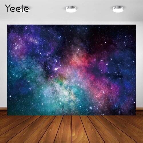 Yeele Universe Backdrop Photozone Shining Brightly Colored Starry Sky Background Astronomers Party Photo Studio Photophone Props