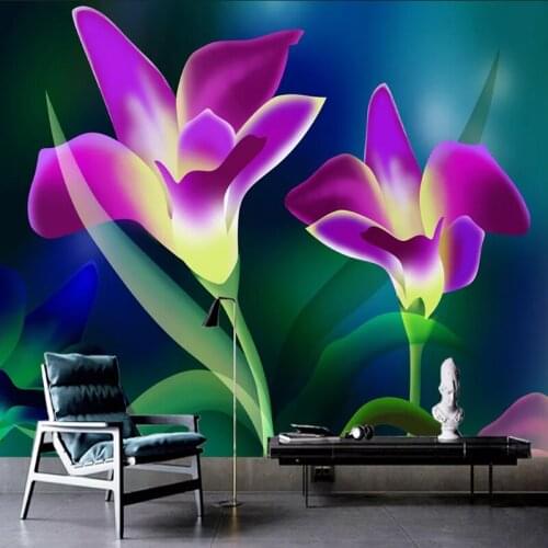 Custom Mural Modern Minimalist Purple Flower Rose Photo Wallpaper 3D Wall Painting Living Room Background Wall Decor Wall Cloth