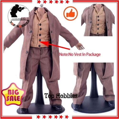 1:6 Scale WWII Common People Civilians Brown Overcoat Wool Greatcoat Coat Clothes Pants Suit Fit 12 Inch Soldier Body Figure