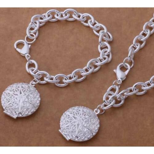 AS392 Hot Selling 925 Wholesale Silver Plated Jewelry Sets Bracelet Necklace /brwakjda Apwajhda