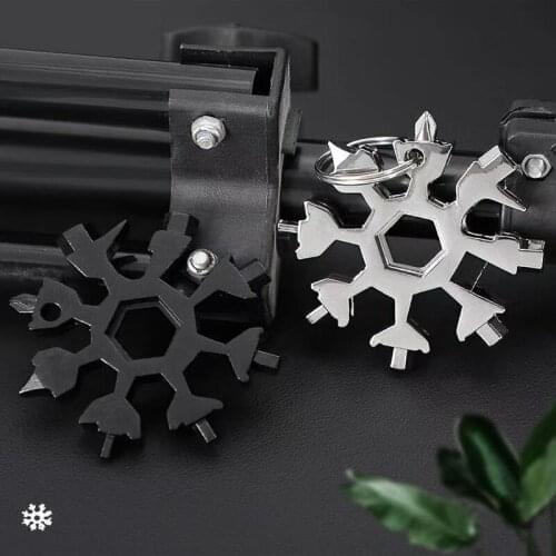 18-in-1 Snowflake Multi-tool Portable Pocket Tool Wrench Ratchet Combination Metric Christmas Gift Set Socket Wrenches Nut Tools