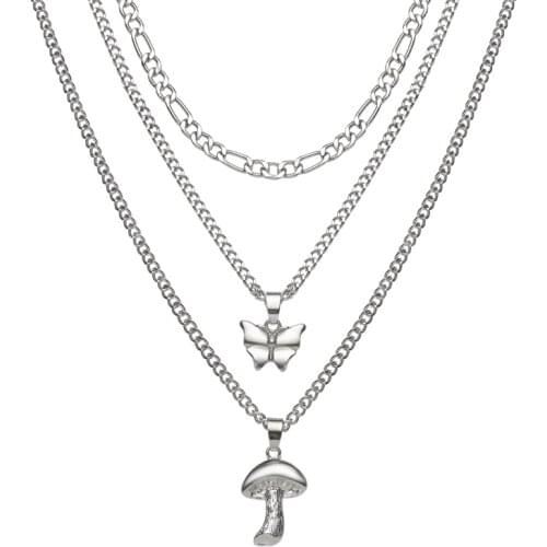 Fashionable and personalized alloy mushroom necklace for women