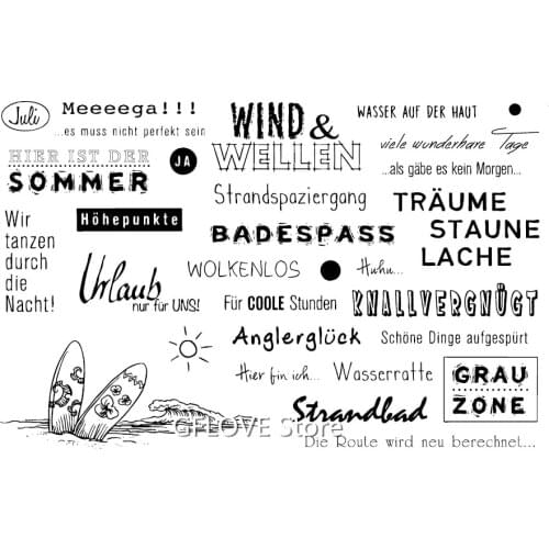 German surfing Transparent Clear Silicone Stamp Seal DIY Scrapbooking photo Album Decorative A0517