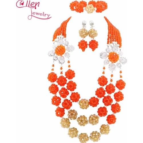 Nigerian Wedding African Beads Crystal Jewelry Set African Beads Jewelry Sets W8053
