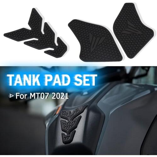 NEW Black For Yamaha MT-07 MT07 MT 07 Side Fuel Tank Pads Protector Stickers Decal Gas Knee Grip Traction Pad Side Sticker 2021