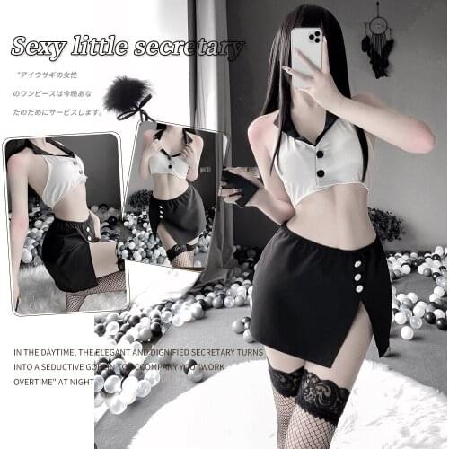 Autumn New Style Sexy Lingerie Secretary Teacher Costume Uniform Passion Stockings Suit Cosplay Comic Sweet And Cute Girl Suit