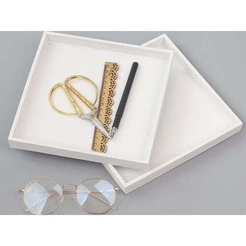 White Wood Tray Food Serving Makeup Storage Fruit Plate Photo Props Modern Household Home Storage Trays Jewelry Organizer