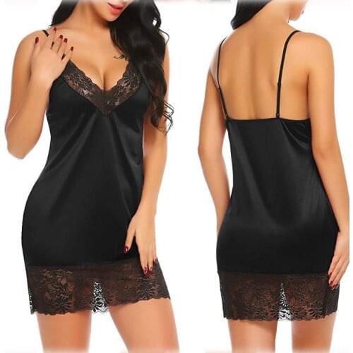 Sexy sling lace lace nightdress for women Sexy Lingerie Lace Sleepwear Plus Size sexy suit Dress Sleepwear charming S-2XL