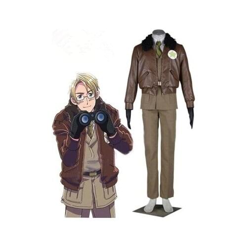 Axis Powers Hetalia APH United States of America Alfred F. Jones Uniform Anime Cosplay Costume B002
